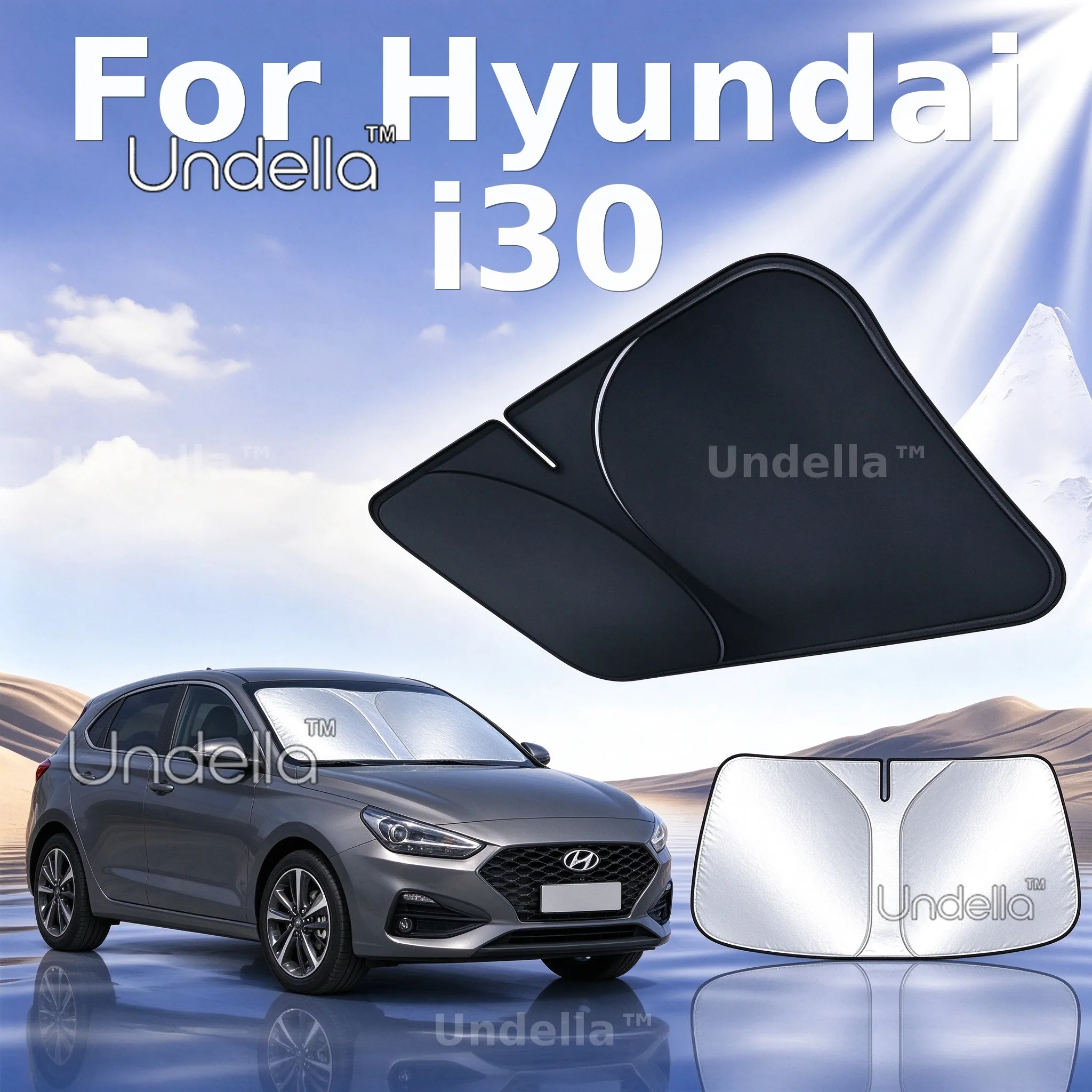 For Hyundai i30 Hatchback 2017-2026 2027 Car Sun Visor Front Windshield Sunshade Heat Insulation Cover Anti-UV Car Accessories