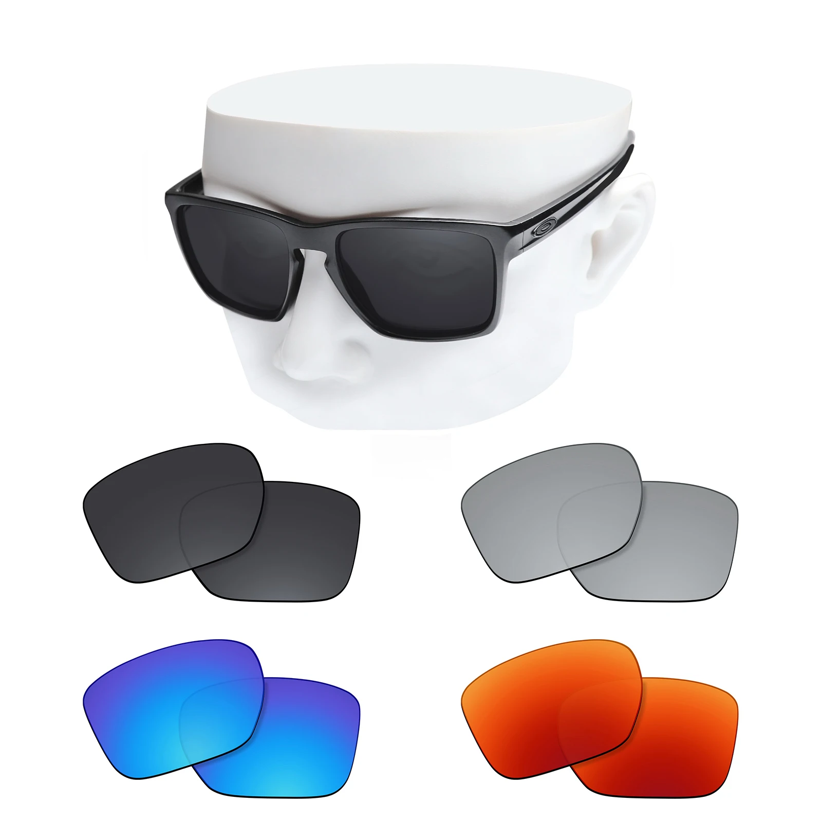 

OOWLIT Polarized Replacement Lenses for Oakley Sliver XL OO9341 & Sliver XL Asian Fit OO9346 Sunglasses - Multi Color