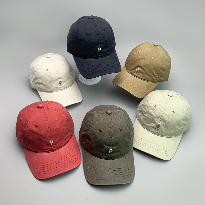 Simple High-quality Kpop Letter P Embroidery Men Women Baseball Hats Cotton Ins Comfortable Unisex Sport Streetwear Fashion Caps