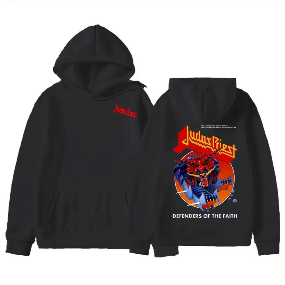 Judas Priest Hoodie Autumn Long Sleeve Street Rock Double Sided Design Graphic Vintage Band Pullovers Men Fashion Sweatshirt