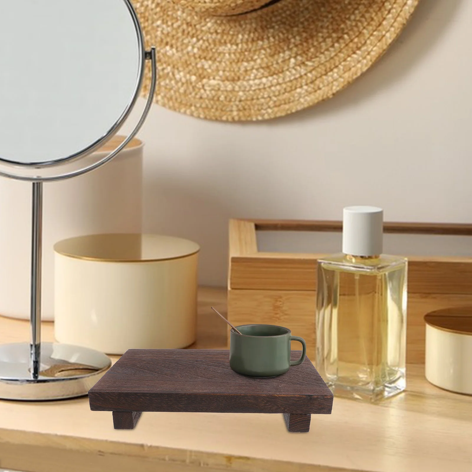 

Wooden Display Organizer Multi-layer Square Frames Frame Storage Rack Photo Wall Storage Rack Desktop Photo
