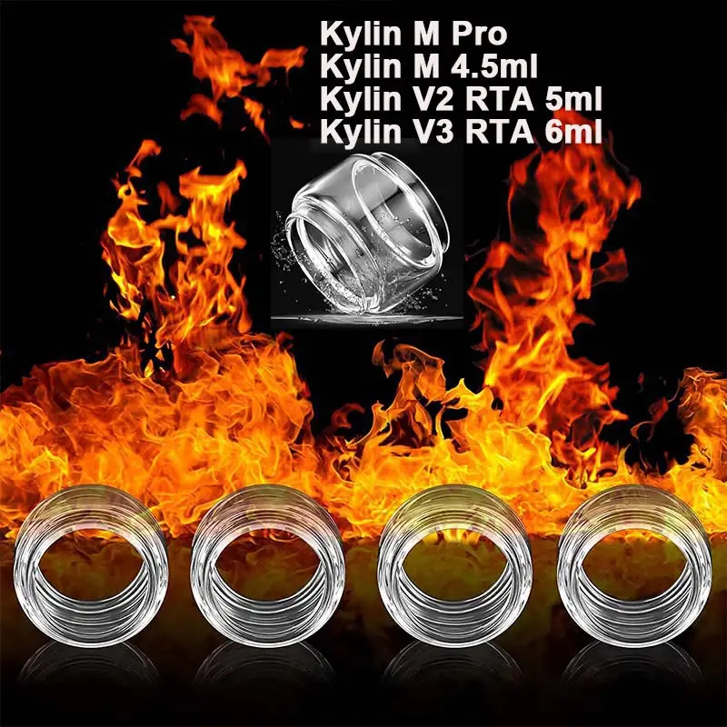 5ชิ้นถังแก้วบับเบิ้ลสำหรับ KYLIN M Pro KYLIN V2 RTA 5มล. KYLIN V3เปลี่ยนหลอดไฟ6มล. ถังกล่องแก้วใสไขมัน