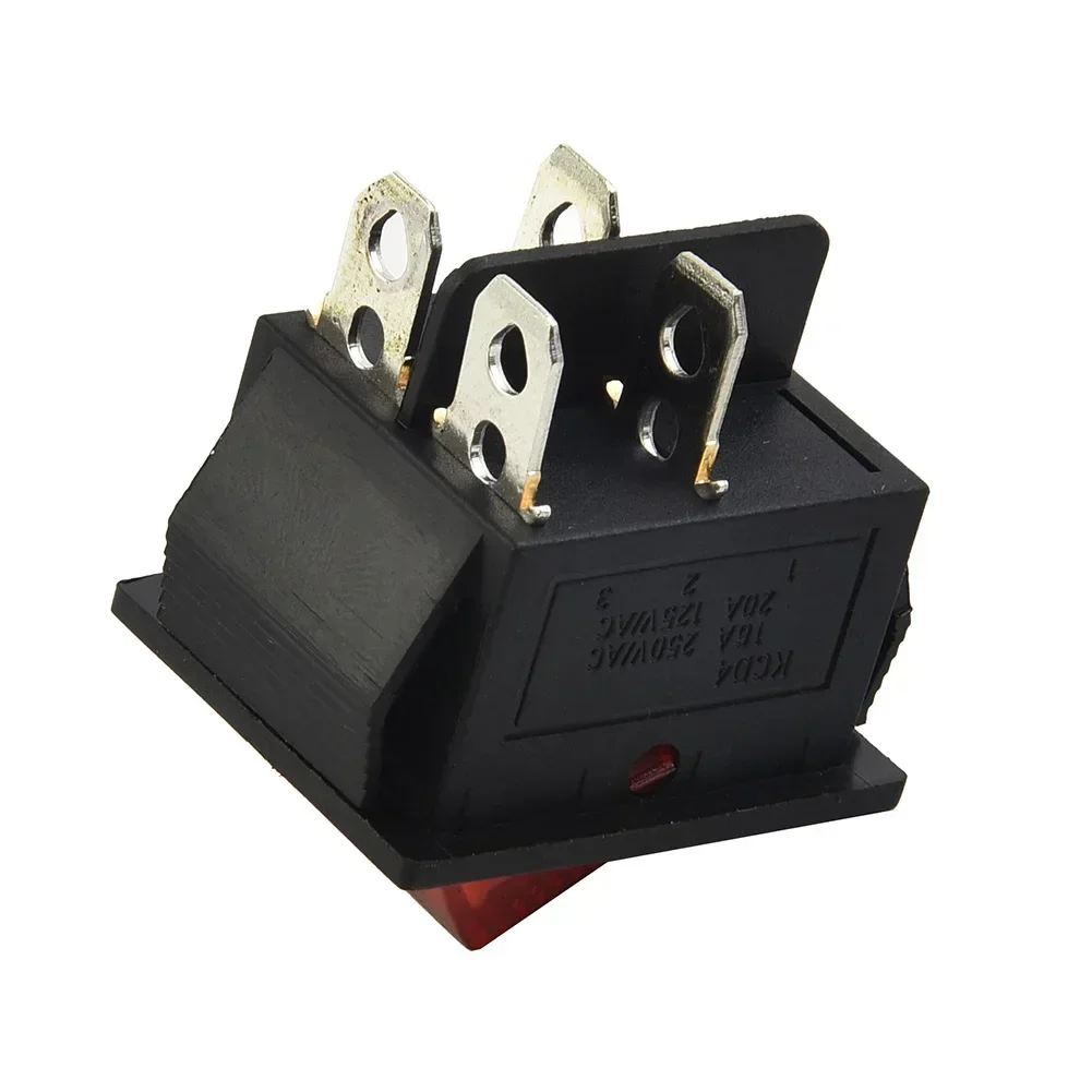 ON OFF Rocker Switch 15A 250V 20A 125V AC 4 Pin DPST Red Light 1000M 10pcs Boat Double Cutter Electric Replacement