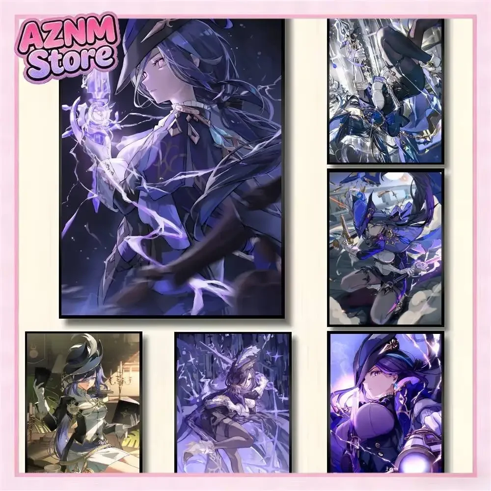 Game Genshin Impact  Clorinde Posters High Quality Self-adhesive Wall Art Decorations Color Prints