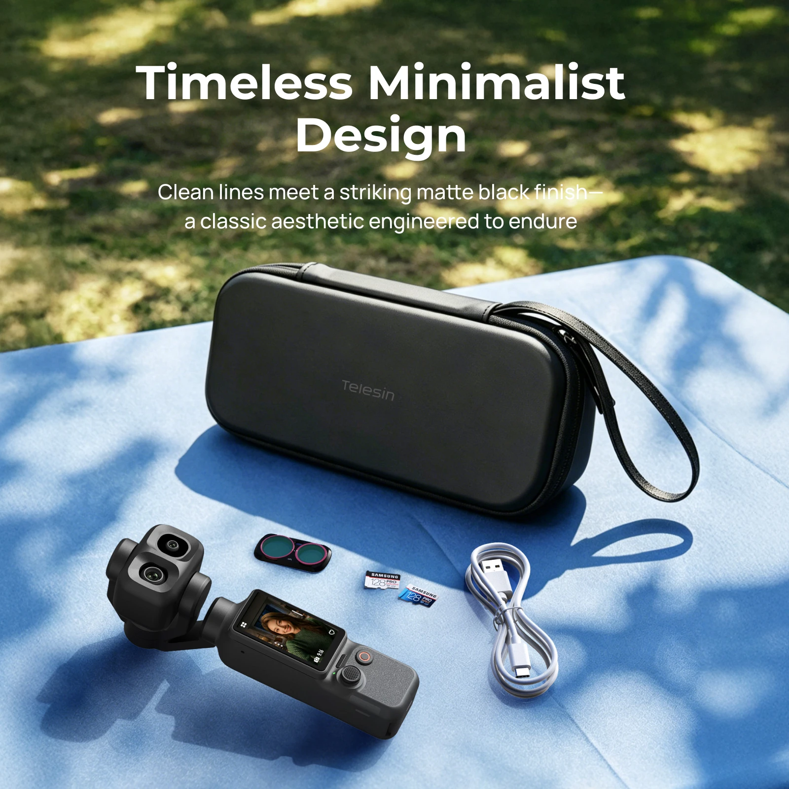 Wodoodporna torba ochronna TELESIN do przechowywania DJI OSMO Pocket 4P Insta360 Luna Ultra Gimbal Camera, futerał do przenoszenia, torba na aparat z PU. — zdjęcie produktu 3