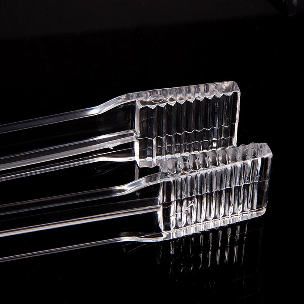 

12pcs Ice Tongs Acrylic Kitchen Tool Clear Cube Clip for Freezer Serving Desserts Fruits Vegetables Salads Catering Bar Buffet