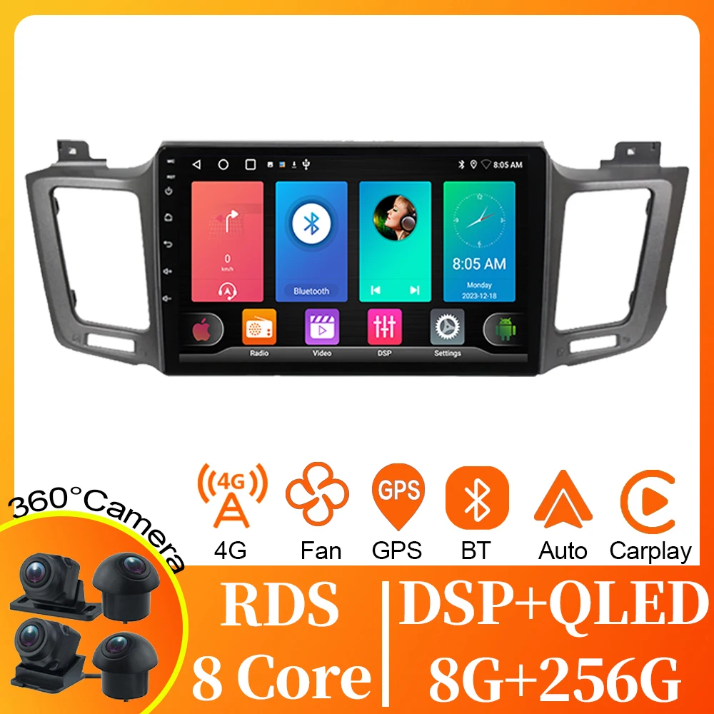 

Автомагнитола для Toyota RAV4 4 XA40 5 XA50 2012 - 2018 LHD с GPS-навигацией, мультимедийным проигрывателем, видеовыходом, автомагнитола на Android, без DVD, 2din