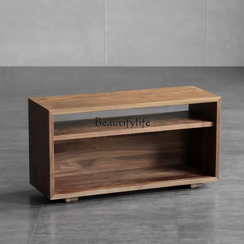 

Modern simple solid wood magazine book storage, oak tea side cabinet