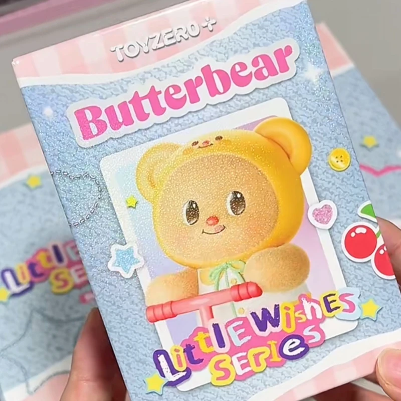 

Genuine The Butter Bear Little Wishes Series Blind Box Flocked FigurineS Desk Decoration Collect Mystery Box Toys Birthday Gifts