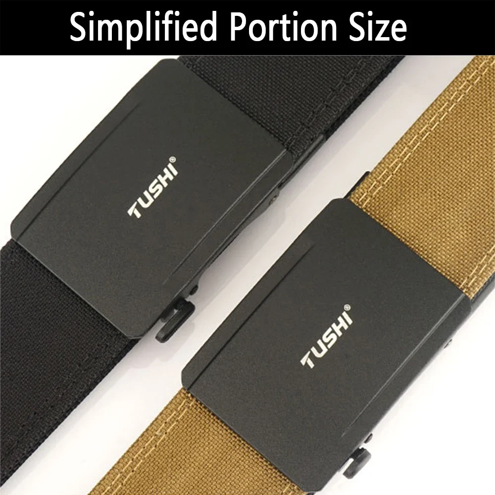 TUSHI Brand 4.3 Wide Thickened Gun Hanging Double-Layer Nylon Belt Versatile Casual Outdoor Tactical Automatic Buckle Mens