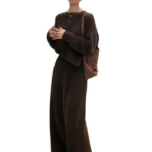 Dames luie Sle gebreide trui en rechte rok tweedelige set plus maat herfst winter nieuwe collectie faion set