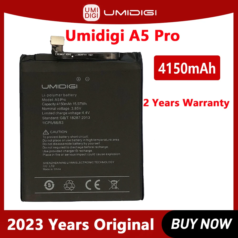 

Новый оригинальный аккумулятор A5 для телефона UMI Umidigi A5 Pro 4150 мАч, Высококачественная батарея с номером отслеживания