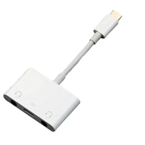 외부 USB-C 사운드 카드 3 in 1 Type-C ~ 3.5mm 오디오 이어폰 인터페이스 어댑터 유형 C 외부 스테레오 사운드 카드 플러그 앤 플레이