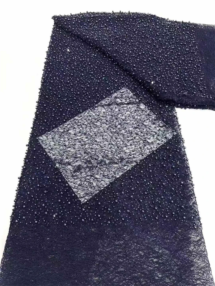 2025 Luxury Nigerian African Beaded Pearl Lace Fabric High Quality Sequins Embroidery African French Lace Fabric For Sewing Dres