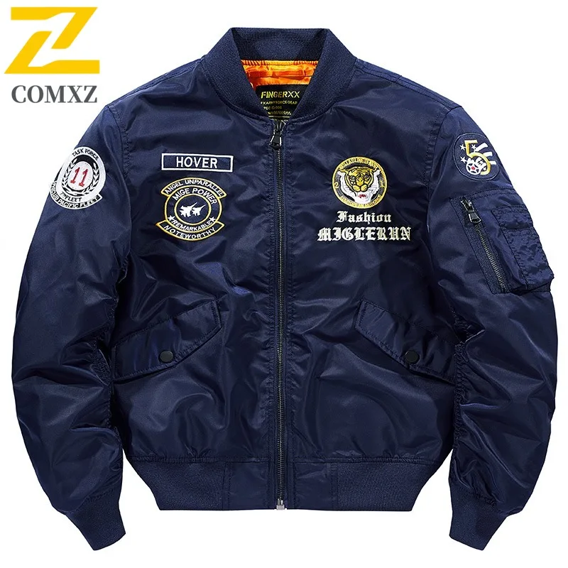 

COMXZ 2025 Men MA1 Pilot Jacket Big Size classic Style Tiger Embroidery Flight Coat Autumn Winter Fashion Trendy