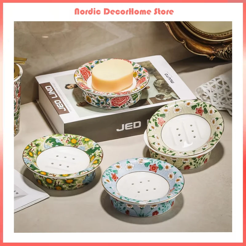 

Nordic Kitchen Bathroom Organizer Double Layer Soap Holder Ceramic Soap Dish With Drain Soap Saver Shower Soap Dispenser Holder