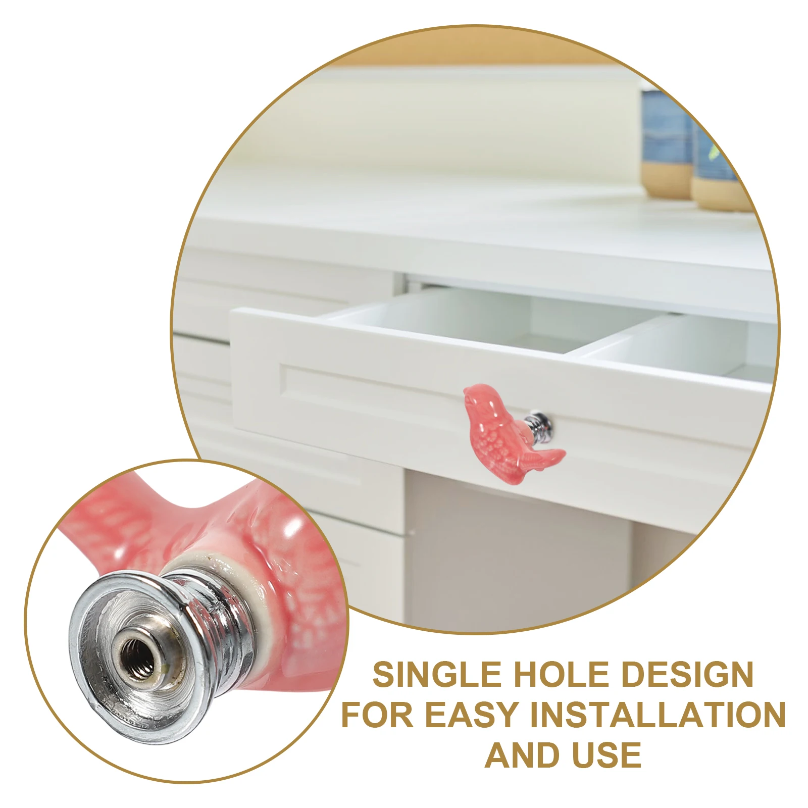 

2Pcs Modern Ceramic Cabinet Handles European Style Single Hole Pulls for Drawers Wardrobe Closet Kitchen Decoration Silver