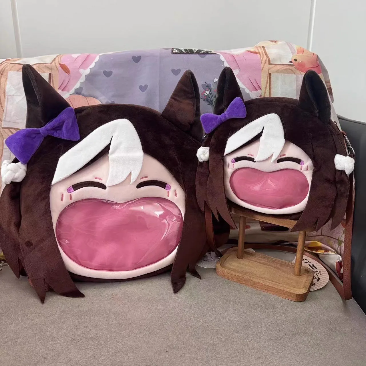 

Anime Umamusume Pretty Derby Special Week Big Mouth Plush itabag Backpack Transparent Shoulder Bag Student Crossbody Bag Itabag
