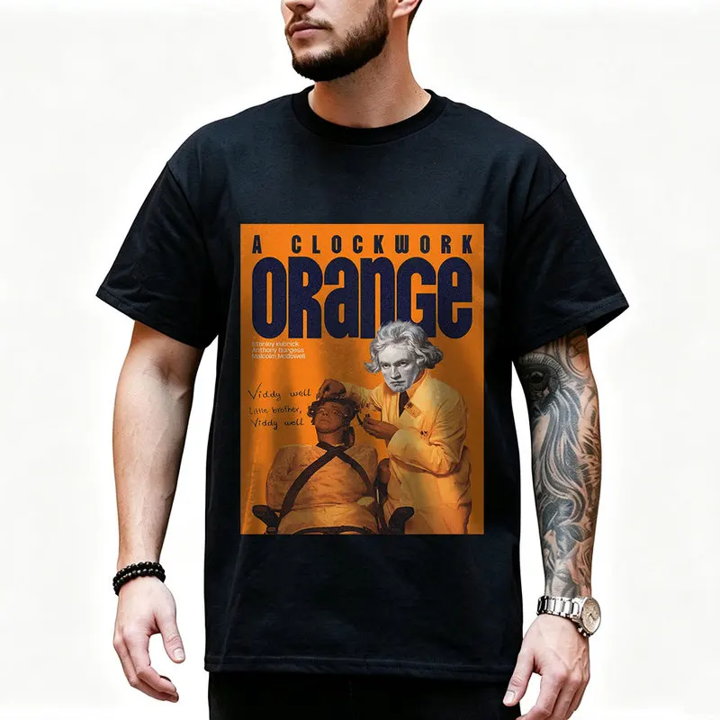 A Clockwork Orange Vintage 90s Graphic T‑Shirt 0907 Dystopian Movie Alex Droogs Print Short Sleeve Punk Gothic Streetwear Tees