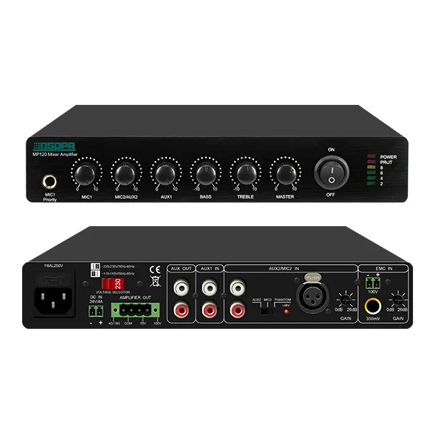 120w desktop mini stereo amplifier for PA mixer sound system 2 channel mic input usb sd fm mini power mixer amplifier