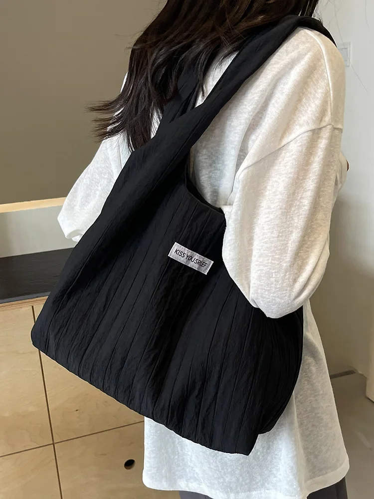 

Korean Sle Canvas Tote Bag Women's Large Capaci Casual Single oulder Bag Spring Summer Lazy Loose Feeling Leisure Bag
