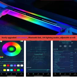 APP Customized Car door Sill light logo Projector lamp Power Moving LED Welcome Pedal  Scuff Plate Pedal Control Symphony