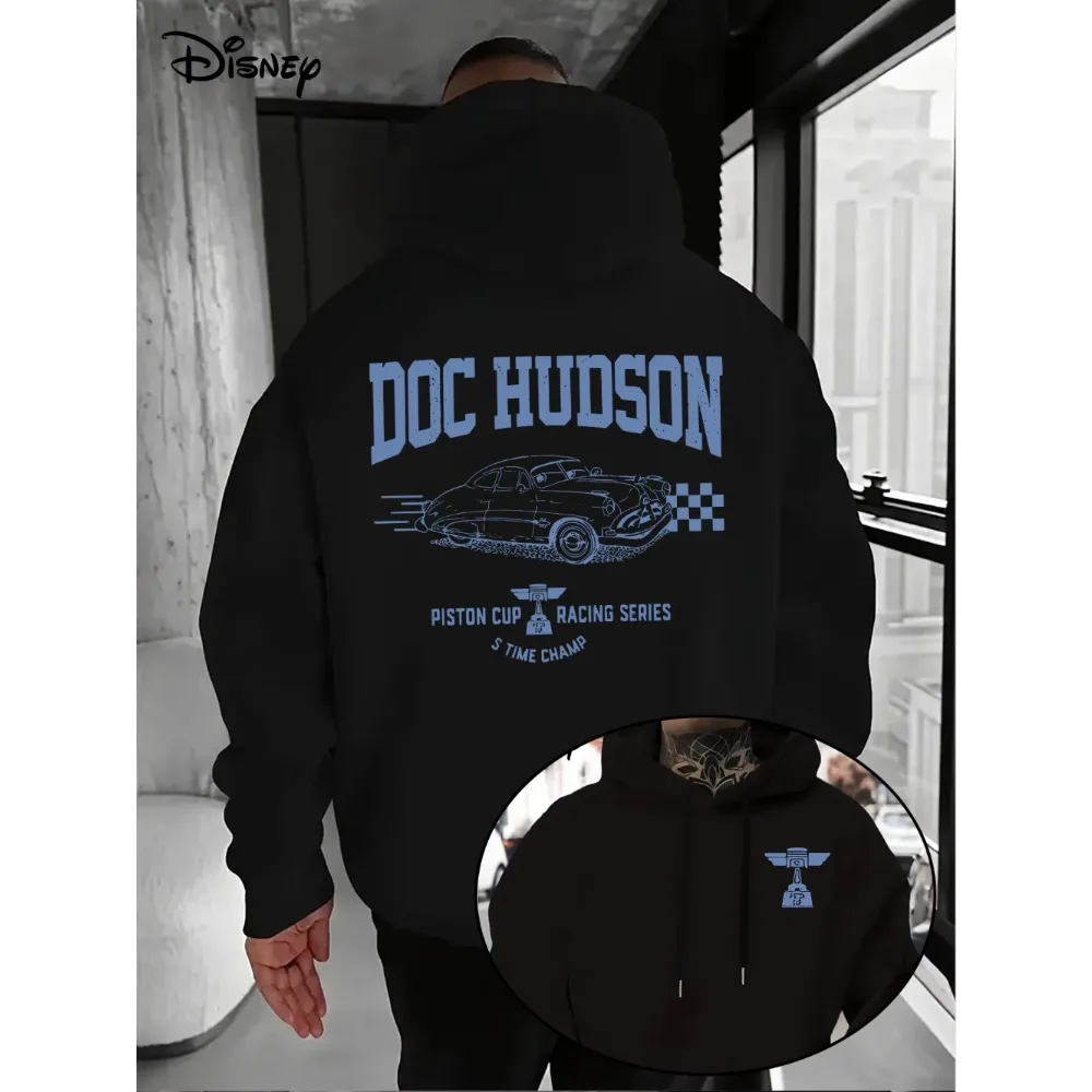 2025-26 ديزني سيارة البرق ماكوين 100% القطن المطبوع هوديي الرجال البلوز البلوز فضفاض موضة هدية غير رسمية #3