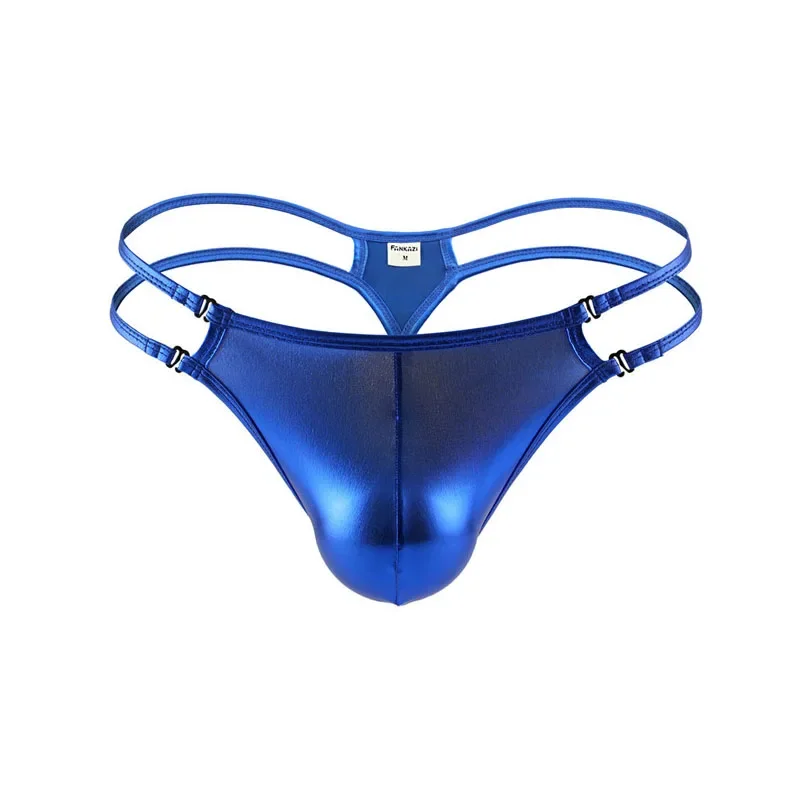 

Mens Underwear Sexy Imitation Leather Briefs Bikini G-string Thong Tanga Underpants Man Shorts T-back Briefs