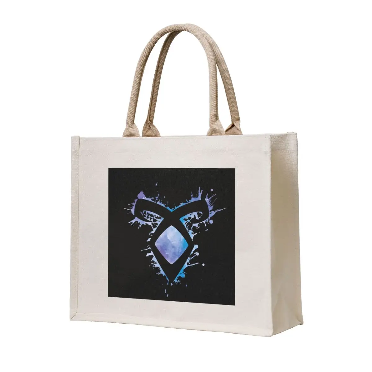 

Shadowhunters rune - Angelic power rune voids and outline splashes (blue watercolour) - Clary, Alec, Izzy, Jace, Magnus Tote Bag