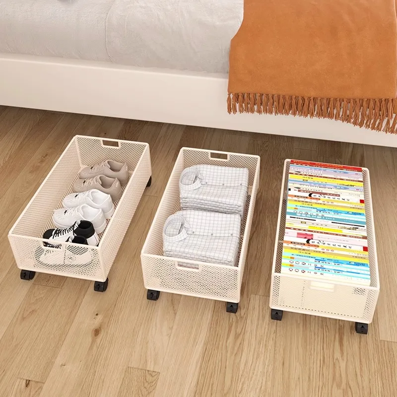 bed-under-storage-box-wheel-carrying-clothes-organization-storage-box-bed-bottom-storage-rack-home-use-iron-material-shelf