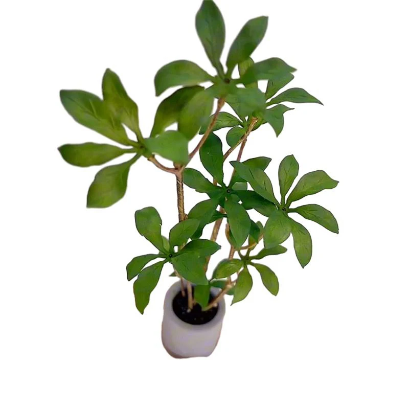 1:6 Dollhouse Miniature Potted Plant Green Leafed Plant Pot Bonsai Home Garden Decor Toy Doll House Accessories
