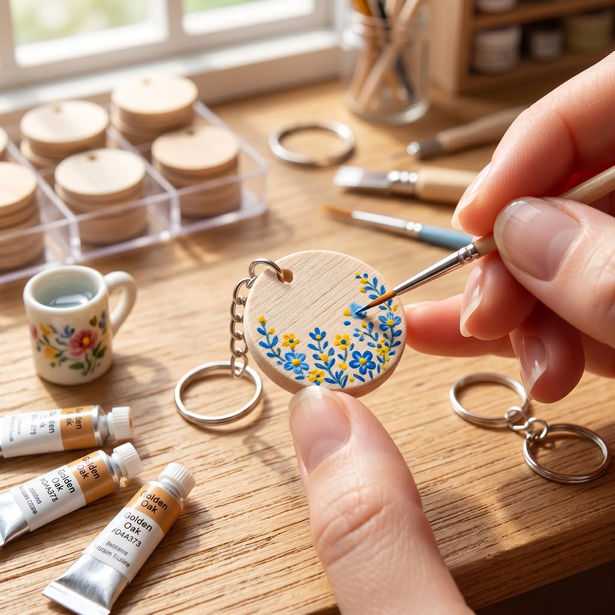 

Набор круглых деревянных дисков для ключей, заготовки из толстых деревянных пластин, брелоки из нержавеющей стали, материалы для рукоделия, украшения для сумок