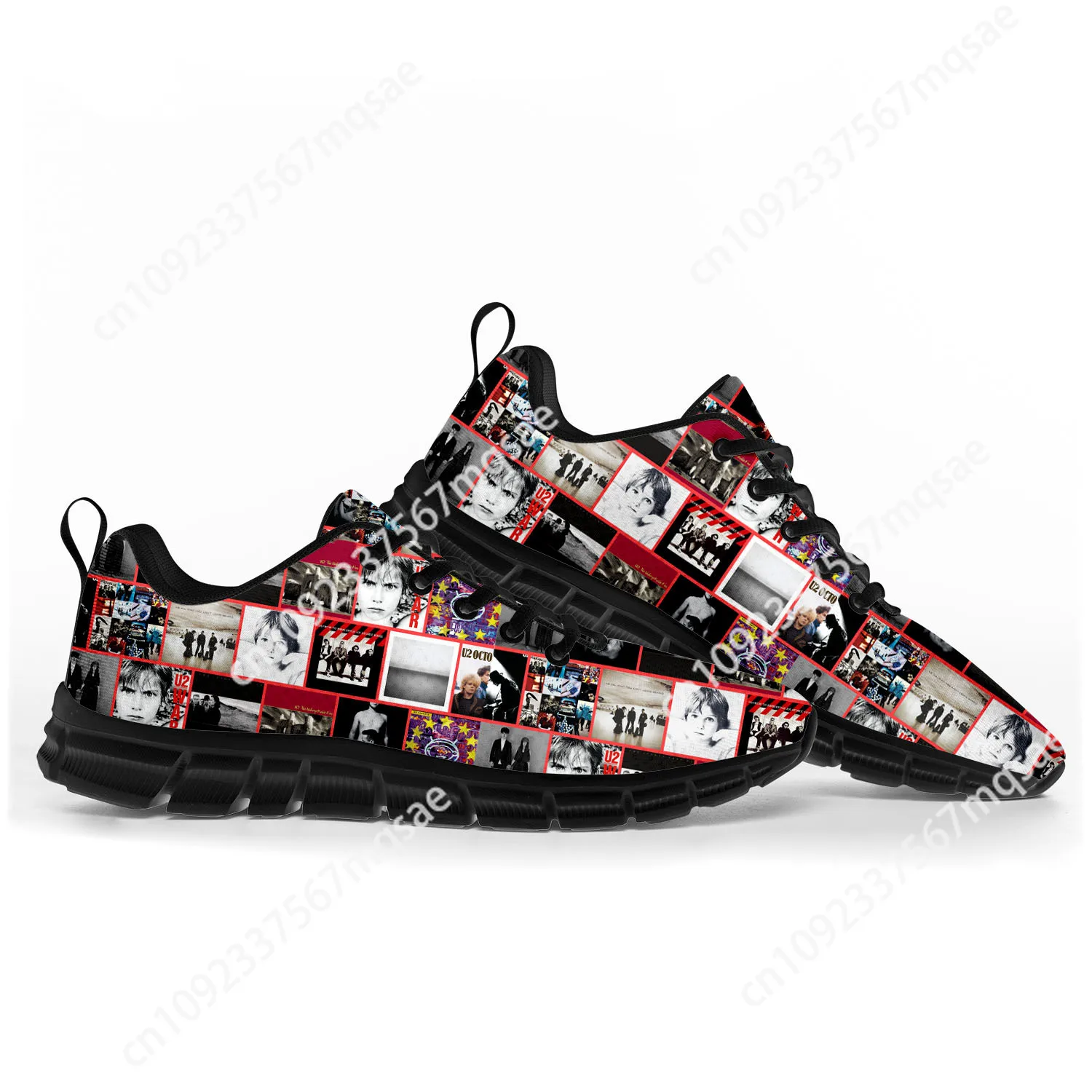 Chaussures de sport U2 Rock Band pour hommes et femmes, baskets décontractées pour enfants, chaussures de couple personnalisées, noir, mode punk, adolescent, enfants, haute qualité