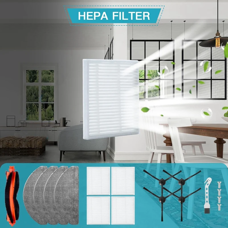 Para honiture v8 pro, para lubluelu l20 robô aspirador de pó escova lateral principal filtro hepa mop pano peças reposição