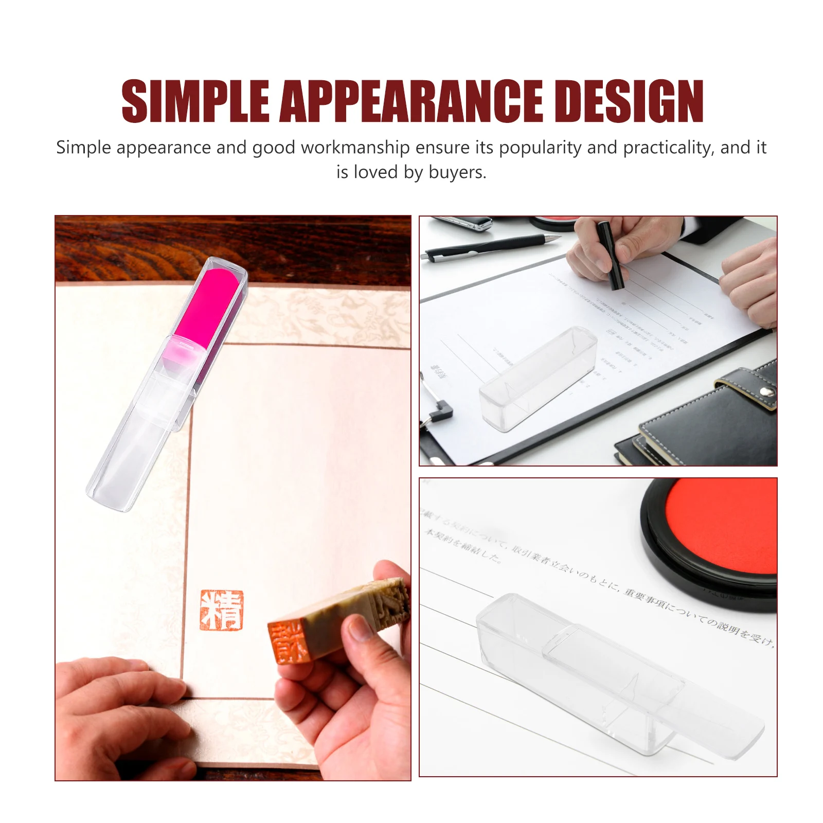 

5pcs Official Stamper Storage Box Durable Safe Long Time Use Waterproof Design Practical Gift ABS Plastic Small Office