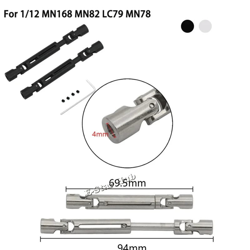 Kit de pièces de mise à niveau en métal, arbre de transmission pour MN 1/12, MN168, MN82, LC79, MN78, OP, modèle RC, voiture, camion, Bumosquito