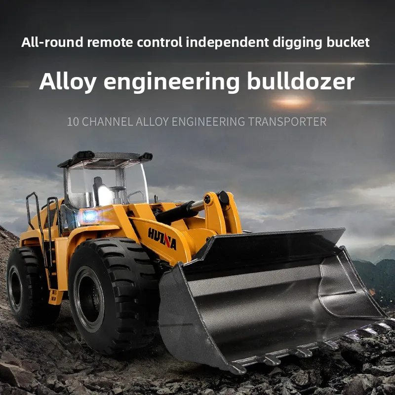 

Huina 583 1/14 RC Bulldozer 2.4Ghz Remote Controlled Engineering Loading 22CH Alloy Metal Vehicle Toys For Boys Kids Gift
