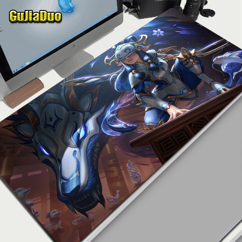 Kindred League of Legends-alfombrilla de ratón extragrande para Gamer, Laotop tapete de escritorio, accesorios para juegos Hoom, Kawaii XL, alfombrilla de mesa para PC, 40x90