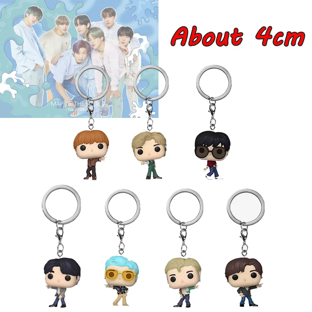 

HOT Style Pocket Keychain Toy Men's Team RM SUGA JUNG KOOK JIMIN Jin V J-HOPE Pocket Keychain Vinyl Figure Collection Toys