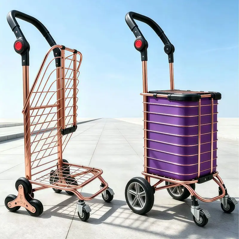 Small pull cart Lightweight folding labor-saving trolley trolley Aluminum alloy can be pushed and pulled