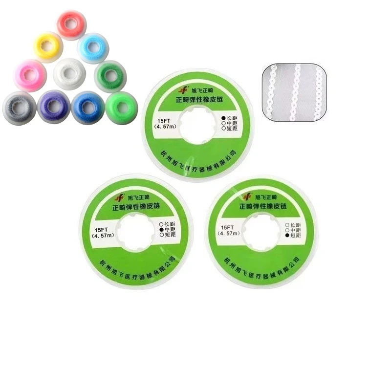 

1pc of Orthodontic Rubber Chain, Elastic Rubber Chain, Long, Medium, and Short Distance Dental Material