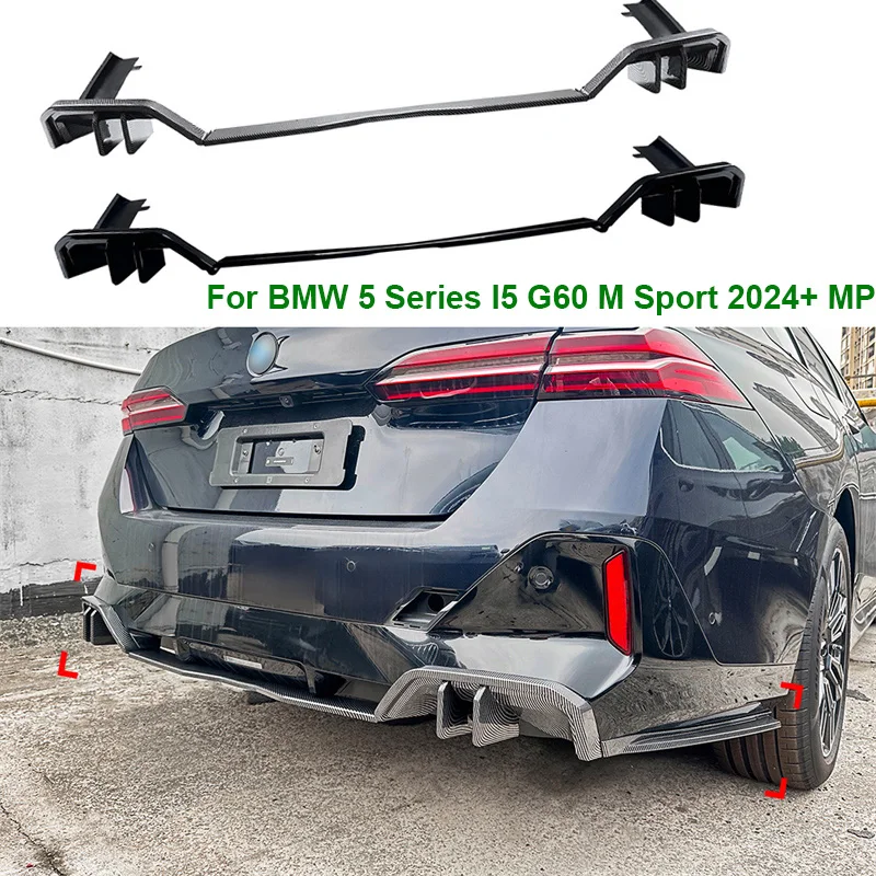 

For BMW 5 Series I5 G60 M Sport 2024+ MP Lower Rear Bumper Lip Diffuser Spoiler Splitter Protector Car Styling Auto