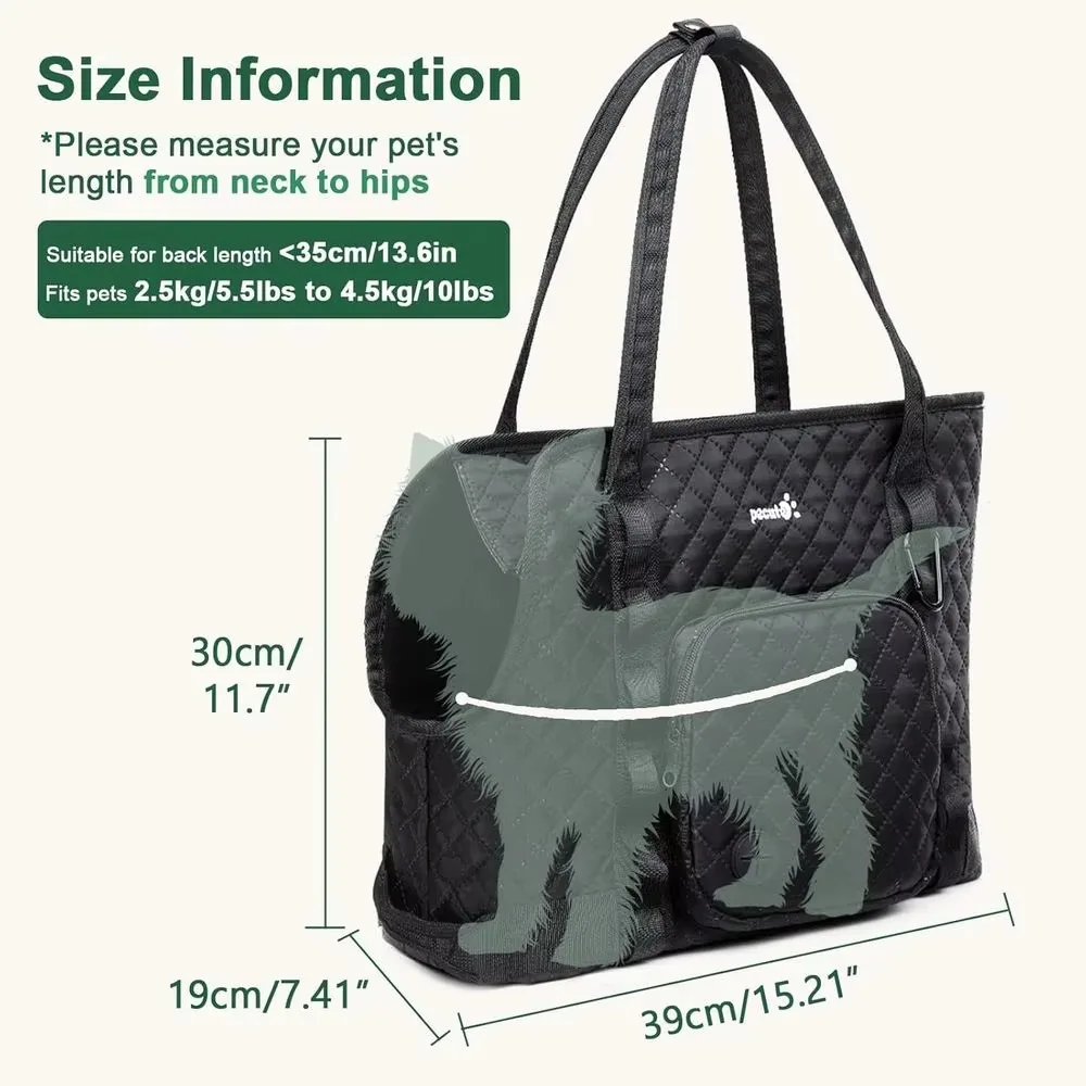 FurStarDog Purse Carrier, Dog Carrier With Pockets For Small Dogs, Fits Dogs 5 Lbs To 9 Lbs, Cat And Puppies Tote Bag, Outing, T
