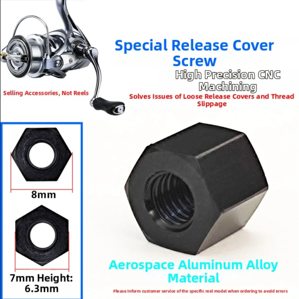 

1pc Fishing Reel Spindle Fixing Screw Aluminum Alloy Relief Cap Nut For Bearking Spinnings Reel Screw Replace Accessories