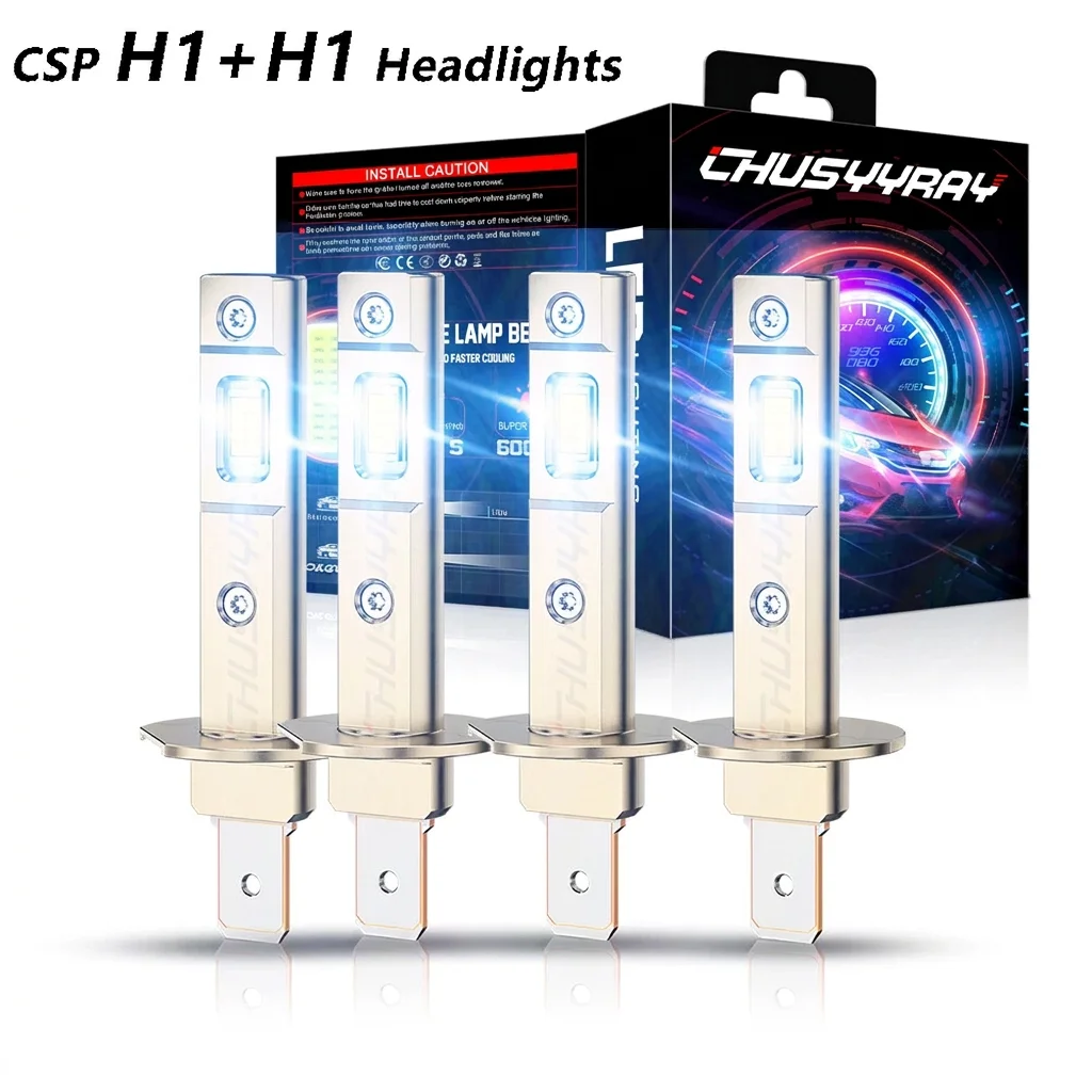 4x H1 LED Headlight Bulbs Conversion Kit High Low Beam Super Bright 10000K White 12V 10000LM