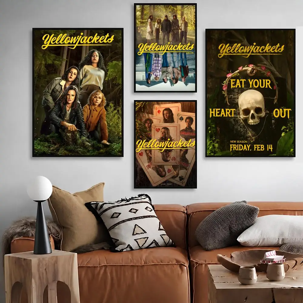 TV Series Yellowjackets Poster Waterproof Peel‑and‑Stick Wall Sticker, Art Print for Bar Cafe Living Room