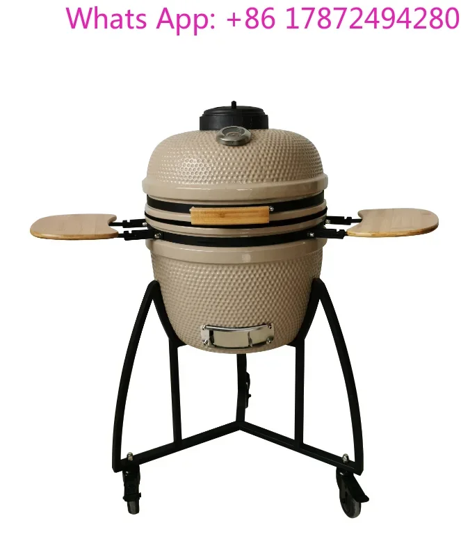Outdoor Barbecue Charcoal Kamado Grill, 18 Inch Series Ceramic BBQ Cooking Grill
