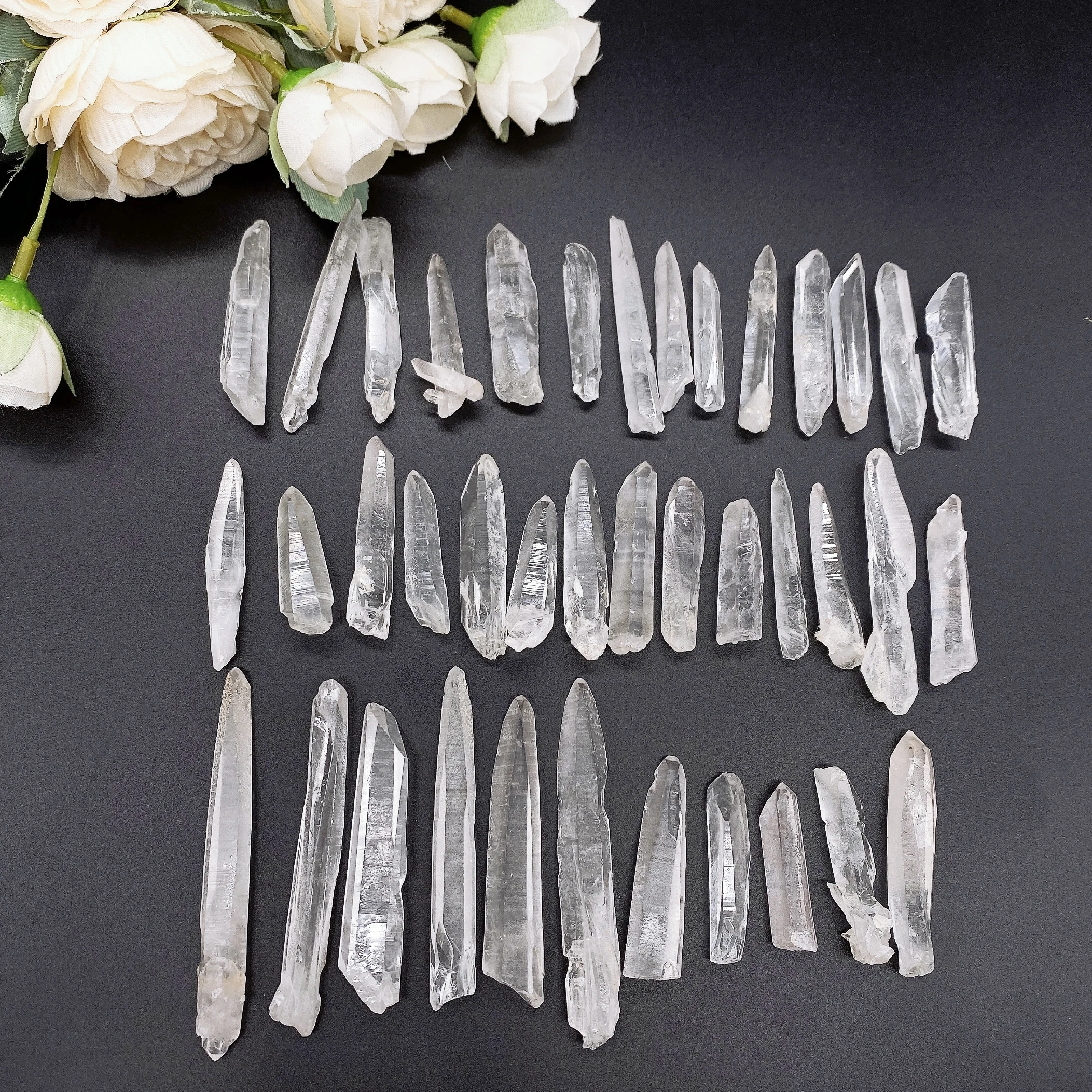 50g Natural Unpolished Clear Quartz Crystal Raw Column Stone Wand Point Energy Healing Rock Mineral Specimen Home Decor Gift