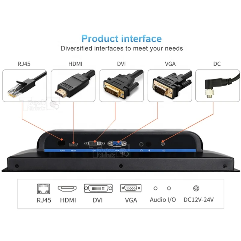 MSIndustrial 10inch Tft Lcd RJ45 Usb Powered Touch Screen Monitor 10.1" Touch Panel 1280*800 IPS Panel Monitor