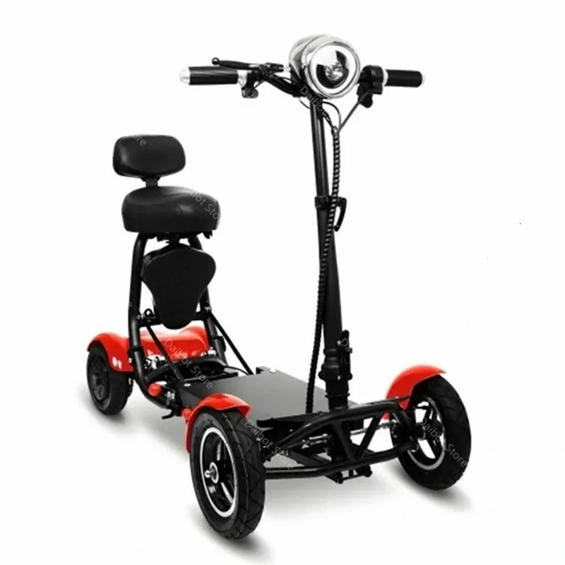 EU STOCK 4 Wheel  Lightweight Folding Electric Scooter With Seat Mobility Scooters For Seniors Foldable Lightweight With Basket